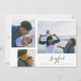 Joyeux Carte photo de vacances en blanc