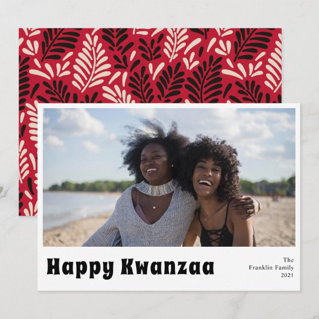 Joyeux Carte photo de vacances Kwanzaa (Devant / Derrière)