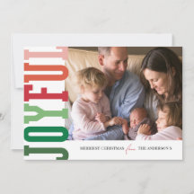 Joyeux Carte photo de vacances moderne coloré