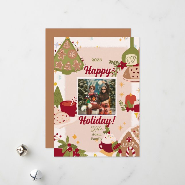 Joyeux Cartes de fin de année de photos de Noël (Devant/Arrière en situation)