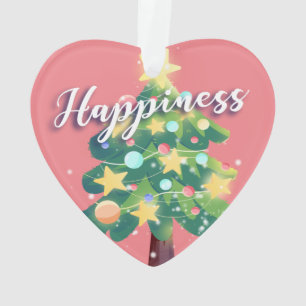 Joyeux Carton Arbre de Noël rose