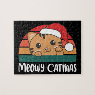 Joyeux Catmas Drôle Chat Noël Pun Jigsaw Puzzle Pu
