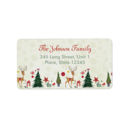 Joyeux cerfs et arbres de Noël | ÉTIQUETTE DE ADRE