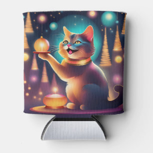 Joyeux chat célébrant le Glacière de Noël