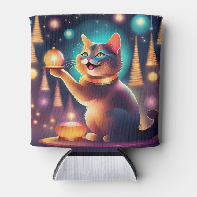 Joyeux chat célébrant le Glacière de Noël (Devant)