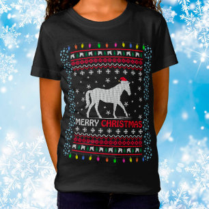 Joyeux Cheval de Noël avec T-Shirt de Santa Hat