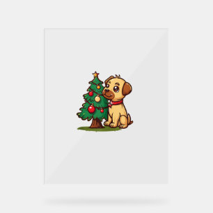 Joyeux chien de Noël avec joli arbre pour adultes 