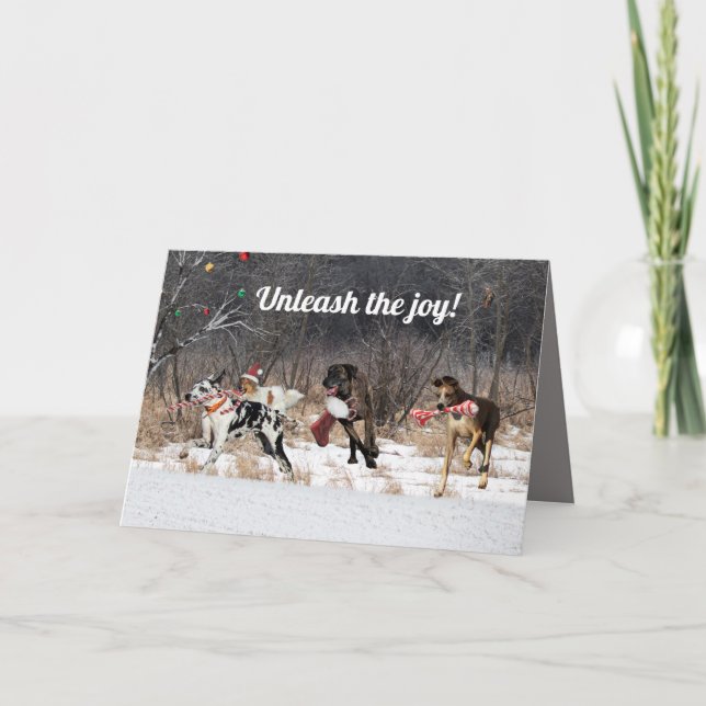 Joyeux Chiens de cartes de vacances (Devant)