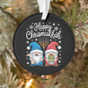 Joyeux Chrismukkah Gnomes Menorah Hanukkah Xmas