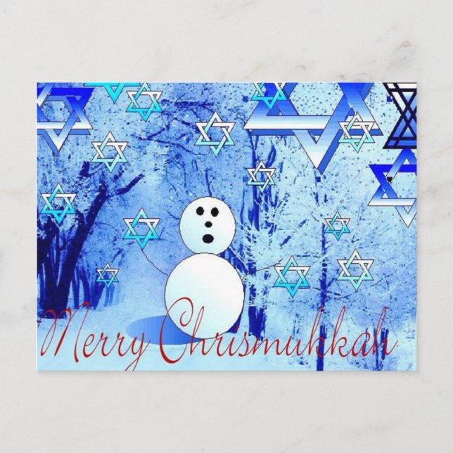 Joyeux Chrismukkah Jaune Carte de Noël Art (Devant)