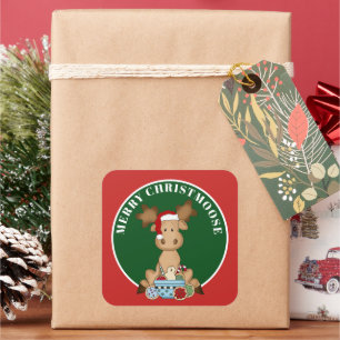 Joyeux Christmoose ajouter message autocollant d'o