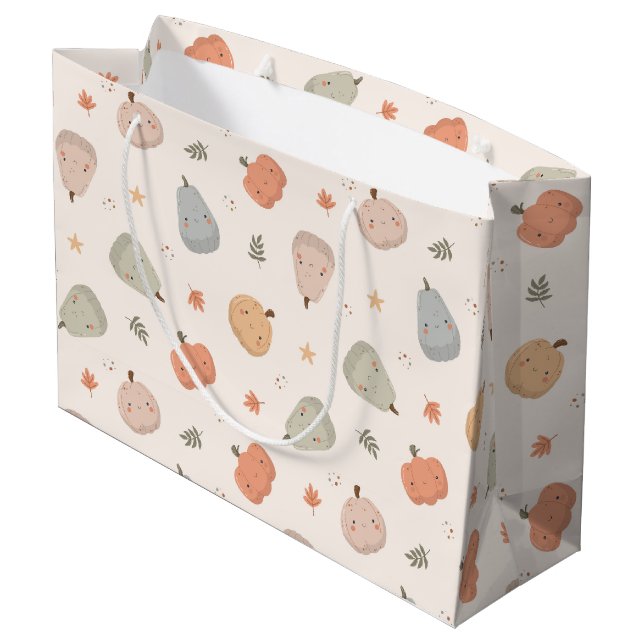 Joyeux Citrouille Motif - Grand sac cadeau (Dos Angle)