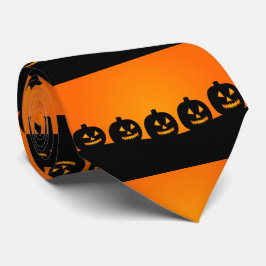 Joyeux Citrouille noir sur Cravate orange