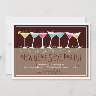 Joyeux cocktails du Nouvel An Invitation à la Soir
