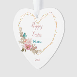 Joyeux coeur floral géométrique Nana de Pâques