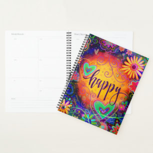 Joyeux Coeurs de couleurs amusants Fleurs Inspirat