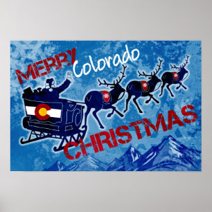 Joyeux Colorado grunge de Noël poster de voeux