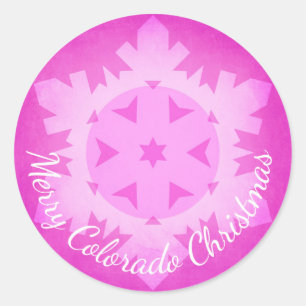 Joyeux Colorado stickers de flocon rose Noël