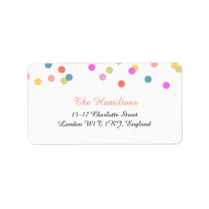 Joyeux   Confetti Étiquettes de adresse Mariages