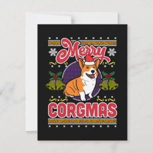 Joyeux Corgmas Ugly Christmas Corgi Dog Lover Dankeskarte