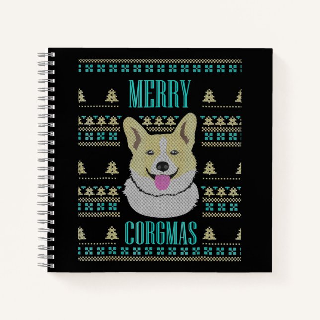 Joyeux Corgmas Ugly Christmas Corgi Notizbuch (Vorderseite)