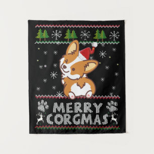 Joyeux Corgmas Weihnachten Corgi Wandteppich