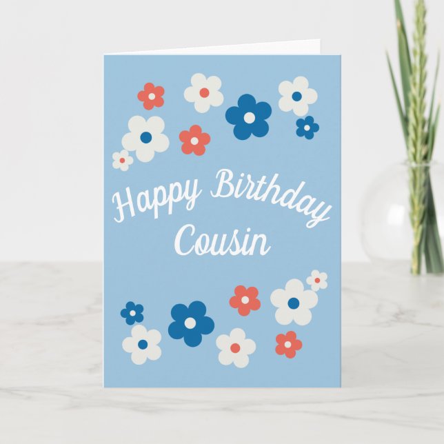 Joyeux Cousin d'Anniversaire - Jolie carte d'Anniv (Devant)