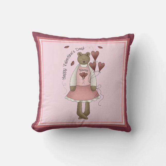 Joyeux Coussin de l'ours en peluche de Valentine (Recto)