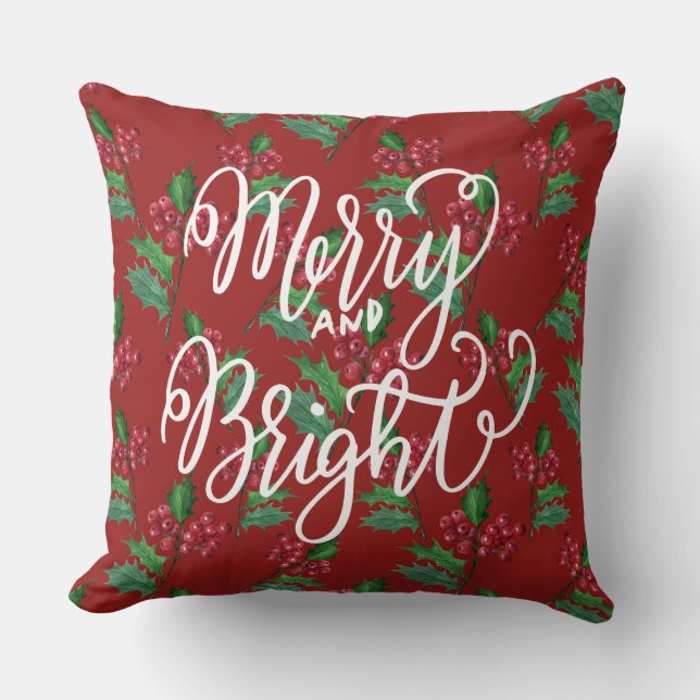 Joyeux Coussin de Noël brillant/rouge flocon de ne (Recto)