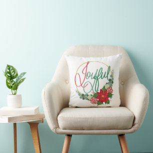 Joyeux Coussin Décor de Noël