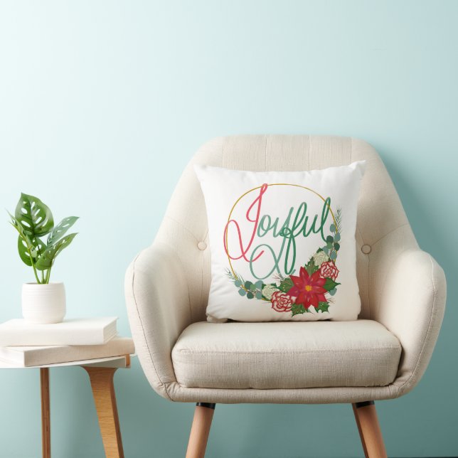 Joyeux Coussin Décor de Noël (Chaise)