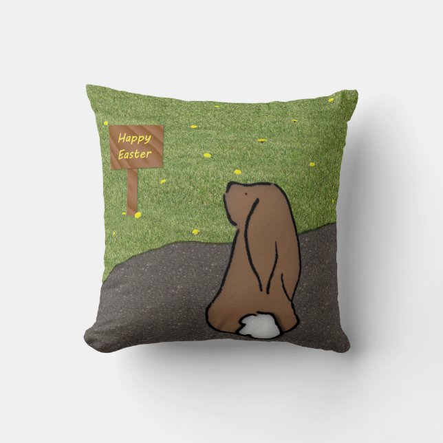 Joyeux Coussin lapin de Pâques (Recto)
