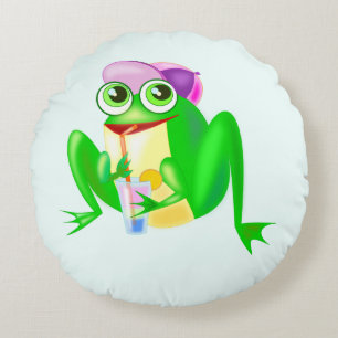 Joyeux Coussin rond de grenouille