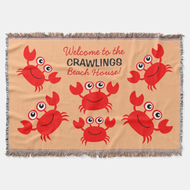 Joyeux Crabe personnalisé lancer la couverture (Devant)