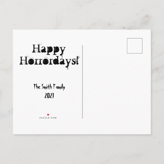Joyeux Creepmas Horreur Noël Carte postale personn (Dos)