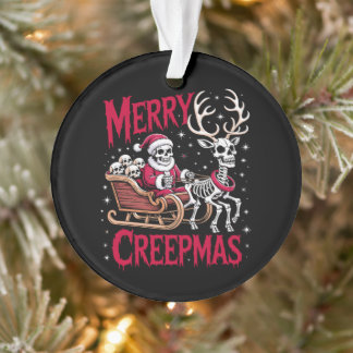 Joyeux Creepmas squelette Santa traîneau renne Noë