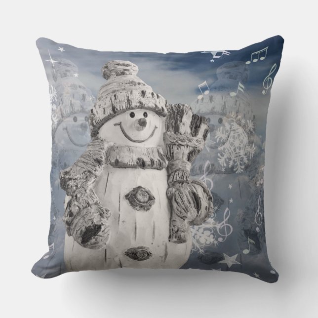 Joyeux de Noël et oreiller blanc de l'homme de nei (Recto)