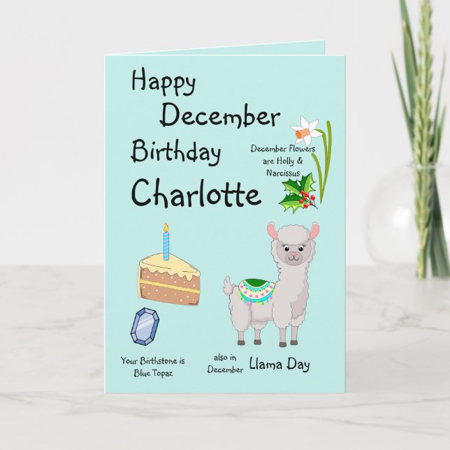 Joyeux Décembre Anniversaire Carte de voeux pliée (Devant)