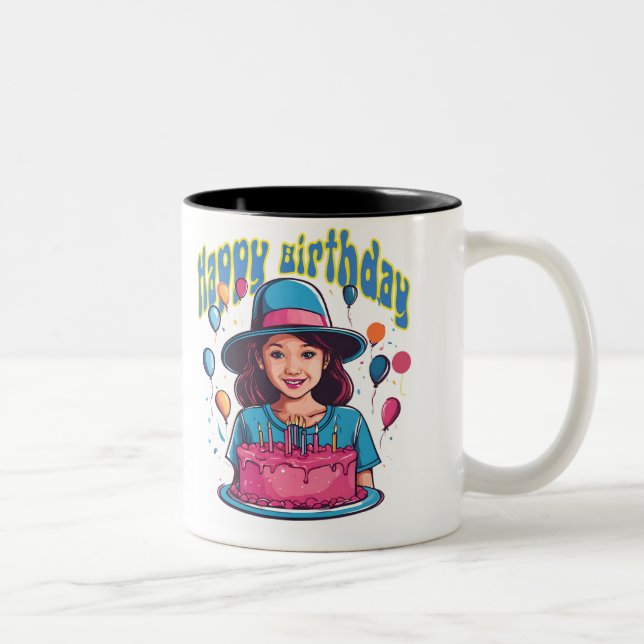 Joyeux design de Mug d'anniversaire pour les fille (Droit)