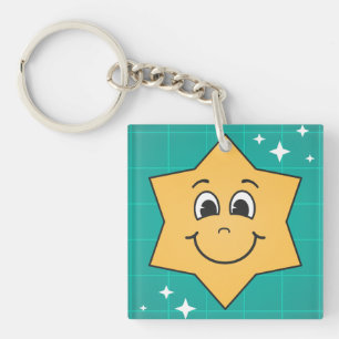 Joyeux dessin animé étoile sourire visage, design 