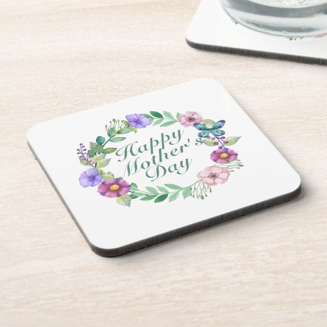 Joyeux Dessous de verre de la Fête des Mères Flora (Côté gauche)