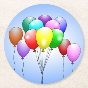 Joyeux Dessous de verre de papier rond à ballons d