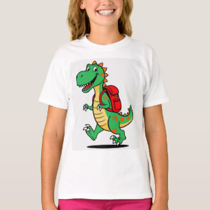 Joyeux dinosaure avec T-shirt sac à dos pour enfan