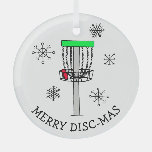 Joyeux Disque-Mas Disque Golf Ornement en céramiqu (Recto)