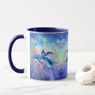 Joyeux Dolphin Couple Mug - Peinture - Famille