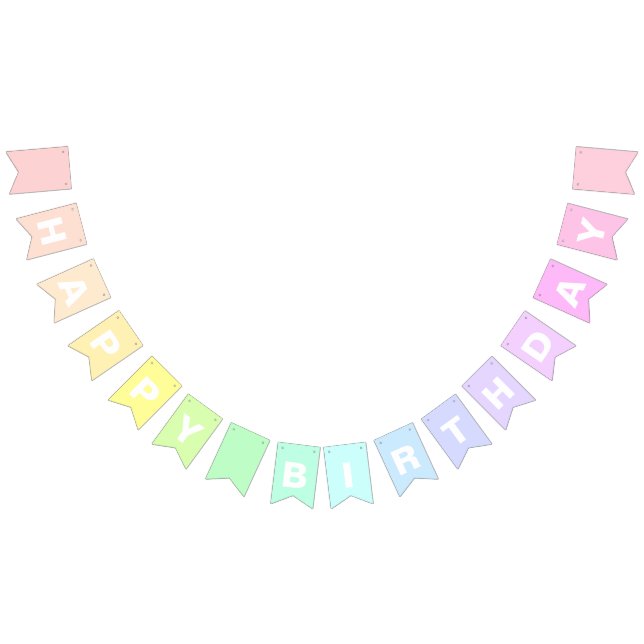 Joyeux DRAPEAUX D'ANNIVERSAIRE Pastel (Tout)