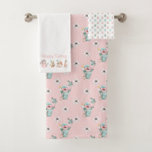 Joyeux ensemble de serviettes de printemps