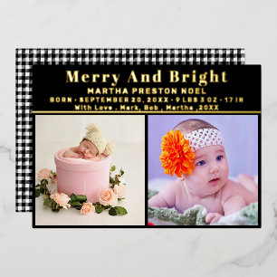 Joyeux et brillant 3 Photo Annonce de naissance de