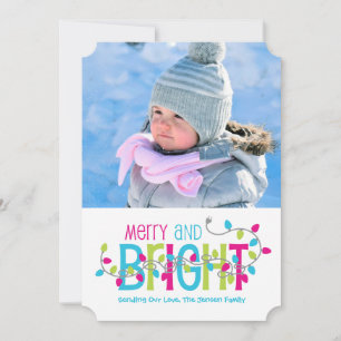 Joyeux et brillant Carte photo de Noël