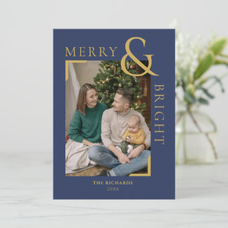 Joyeux et brillant Carte photo de Noël minimal